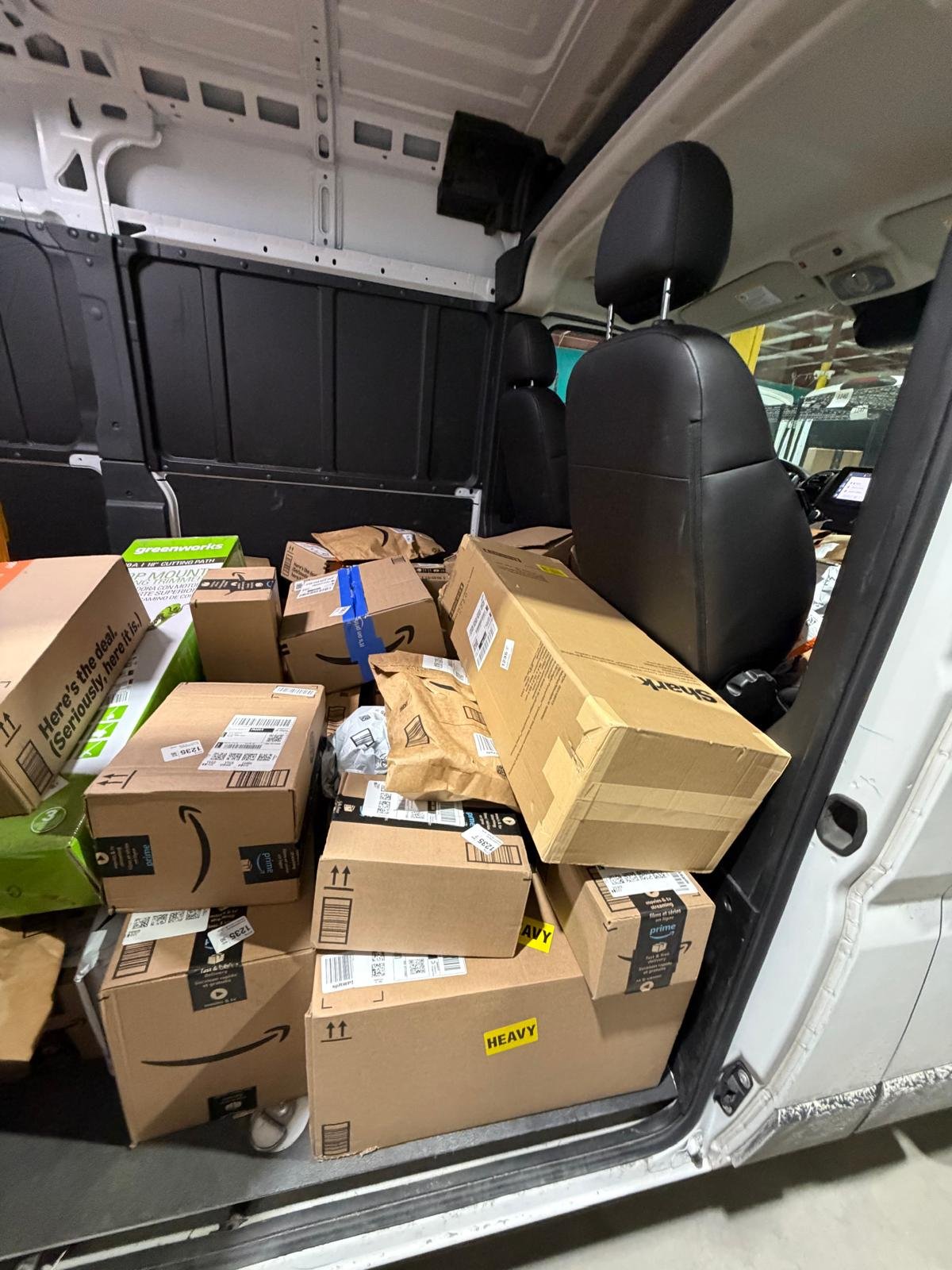 Rapid Route delivery van loaded with parcels